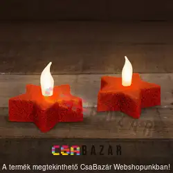 LED-es csillag Teamécses elemmel - piros 2db/csomag