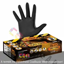 Fekete eldobható nitril kesztyű M-es 100db-os