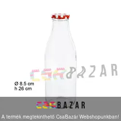 Tejes üveg kupakkal 1L