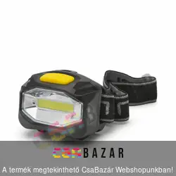 Nagy fényerejű COB LED-es elemes fejlámpa