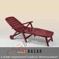 Flair Romance összecsukható napozóágy kerekekkel Bordó