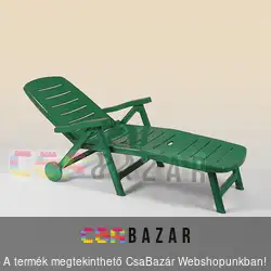 Flair Romance összecsukható napozóágy kerekekkel Zöld