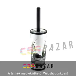 WC kefe dekoros, hengeres tartóval - bambusz kavicsos