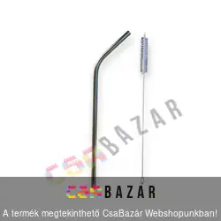 Fém szívószál hajlított - tisztító kefével