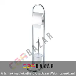 Álló wc kefe(PP) és wc papír tartó króm 80 x 30 x 16,5 cm