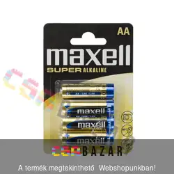 4 db-os MAXELL AA 1,5 V tartós ceruzaelem Super alkaline