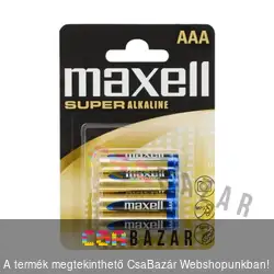 4 db-os MAXELL AAA 1,5 V tartós ceruzaelem Super alkaline