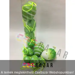 Húsvéti tojás dekoráció akasztóval 6db-os dobozban mix