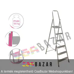 Háztartási fém létra 6 fokos