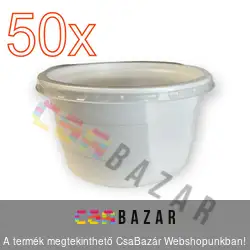 Eldobható 750 ml-es gulyástál + tető 50 db/csomag