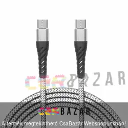 Adatkábel Type-C - Type-C 2 méter szürke