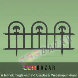 Virágágyás szegély, kerítés 60 x 30 cm fekete