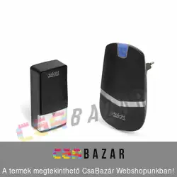 Digitális kapucsengő elem- és vezetéknélküli - Kinetic design - fekete