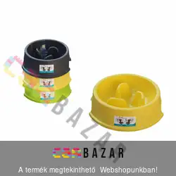 Műanyag kutyatál habzsolás gátlóval 1L