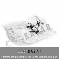 Pókháló és pók Halloween dekoráció - fehér