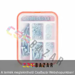 Metrikus csavar készlet 2 méret - csavar, alátét, anya - 90 db / csomag