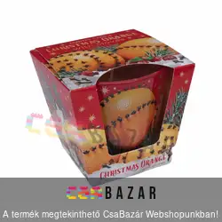 Illatgyertya, illatmécses üvegben szegfűszeg és narancs illatú
