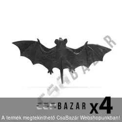 Denevér szett halloween-i dekoráció fekete 4 db / csomag