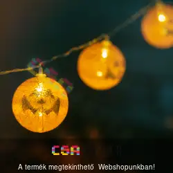 Halloween-i LED-es lampion fényfüzér