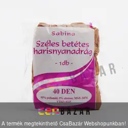 Széles betétes harisnyanadrág barna 5-ös méret 40 DEN