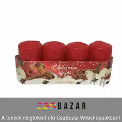 Adventi gyertya 4 db-os illatos Christmas Spices alma fahéj