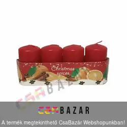 Adventi gyertya 4 db-os illatos Christmas Spices narancs fahéj