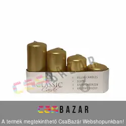 Adventi gyertya 4 db-os arany-metál lépcsőzetes