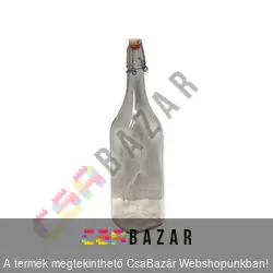 Pálinkás üveg 1,0L négyszögletű, csatos