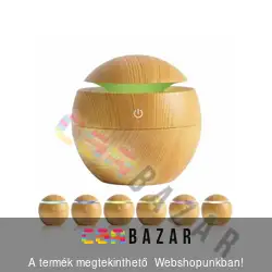 Fa hatású aromaterápiás párologtató, ultrahangos párásító és illatosító - gömb forma (130 ml)
