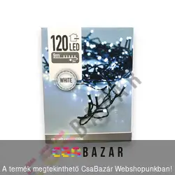 120 Led-es hideg fehér fényfüzér, égősor - IP44