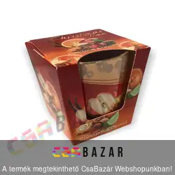Illatgyertya, illatmécses üvegben Christmas Time szegfűszeg és alma