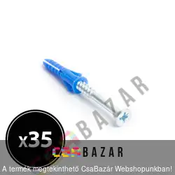 Tipli + csavar - 6 x 30 mm - 35 db / csomag