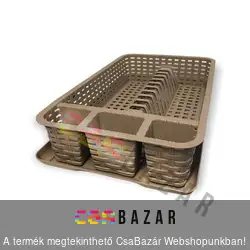 Rattan hatású edényszárító tálcával 27 x 45 x 9 cm