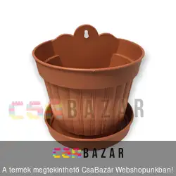 Fali kaspó alátéttel terrakotta