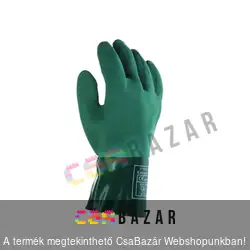 Mártott PVC kesztyű pamut béléssel zöld