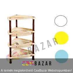 Műanyag sarokpolc, 4 polccal 75 cm