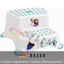 Gyerek sámli, lépcsős fellépő Jégvarázs dekorral - magassága: 10,5 és 20,5 cm