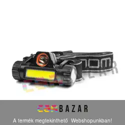 COB+SMD LED-es fejlámpa - akkumulátorral