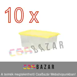 Műanyag ételszállító ételtároló doboz szett 0,8 L - sárga tetővel - 10 db