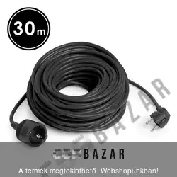 Hálózati lengő hosszabbító 30 m fekete - 3 x 1,5 mm²