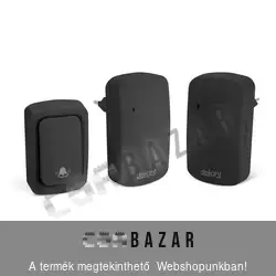 Digitális elem- és vezeték nélküli kapucsengő - Kinetic - 2 db beltéri egység - Fekete