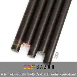 Papír szívószál fekete színben 150 db-os