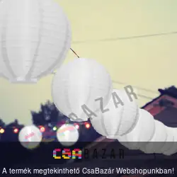 LED-es lampion 20cm - fehér