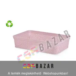 Fonott mintás műanyag tároló kosár A6 20 x 13 x 6 cm kicsi