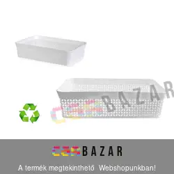 Fonott mintás műanyag tároló kosár A5 25 x 17 x 6.5 cm közepes