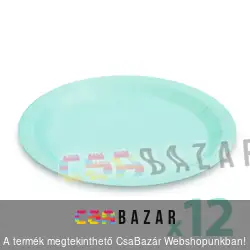 Papírtányér szett zöld - 23 cm - 12 db / csomag
