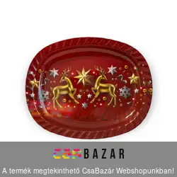 Műanyag ovális karácsonyi tálca - többféle