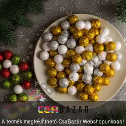 Karácsonyi gömb dísz - glitteres, polifoam golyók - 20 mm - 2 féle szín - 17 g / csomag