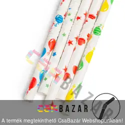 Papír szívószál party mintákkal 150 db-os