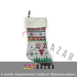 Mikulás csizma prémes - akasztófüllel - 43 x 22 cm - több féle